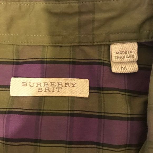 Burberry Brit - Green & Purple Checked Button-Up - Picture 6 of 6